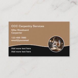 Carpenter Woodworking Business Cards