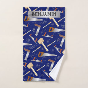 Carpenter Woodworking Tools Personalised Hand Towel
