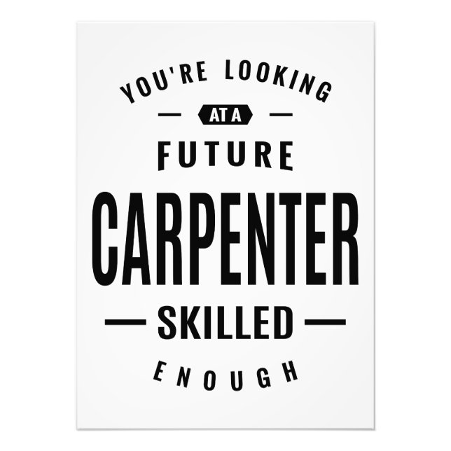 Carpenter Work Job Title Gift Photo Print (Front)