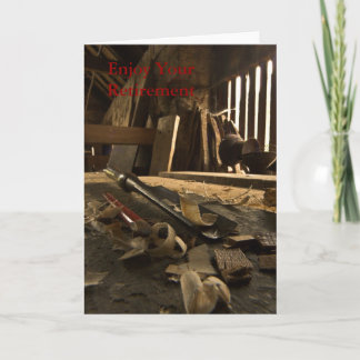 Carpenters Busy Workshop Retirement Card