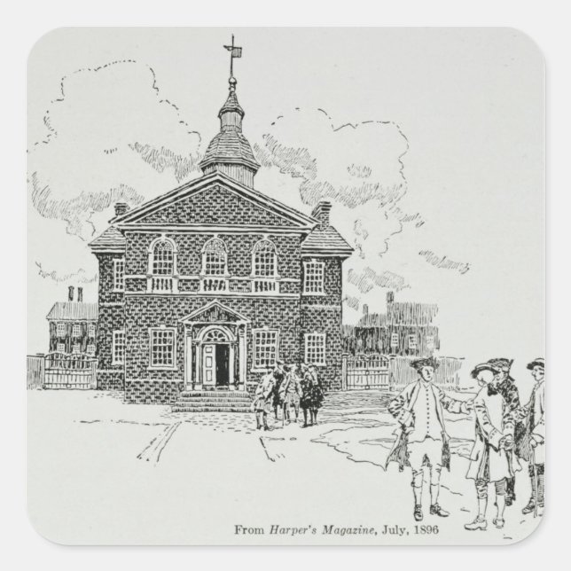 Carpenter's Hall Philadelphia Square Sticker (Front)
