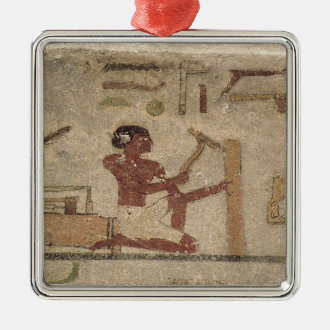 Carpenter's Workshop Metal Tree Decoration (Front)