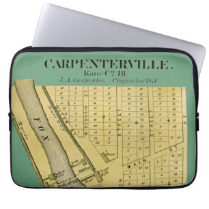CARPENTERSVILLE DUNDEE ILLINOIS 1871 MAP LAPTOP SLEEVE
