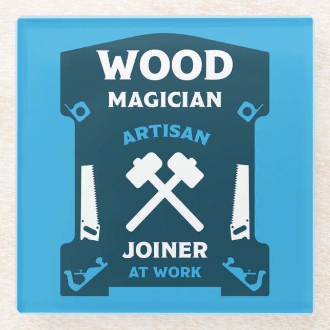 Carpentry And Joinery Gift Glass Coaster (Front)
