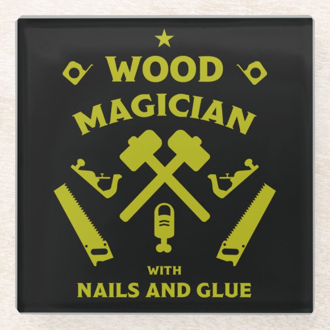Carpentry And Woodworking Glass Coaster (Front)