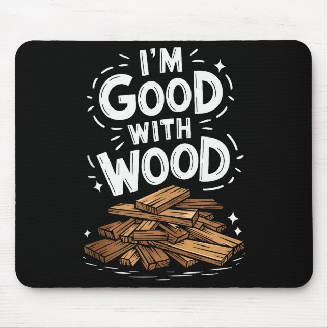 Carpentry And Woodworking Woodworker, Im Good With Mouse Pad (Front)