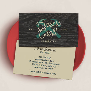 Carpentry Construction Carpenter Crossed Hammers Business Card