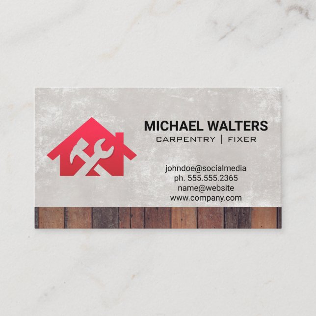 Carpentry | Home Fixer | Wood Trim Business Card (Front)