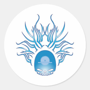 Carpentry Skull Classic Round Sticker