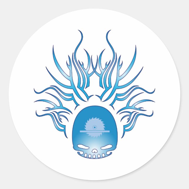 Carpentry Skull Classic Round Sticker (Front)