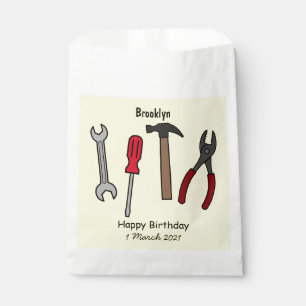 Carpentry tools cartoon illustration favour bags