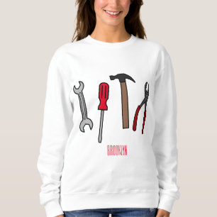 Carpentry tools cartoon illustration sweatshirt