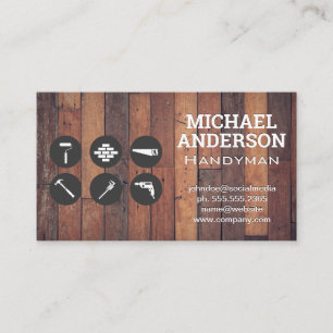 Carpentry Tools Wood Boards Business Card