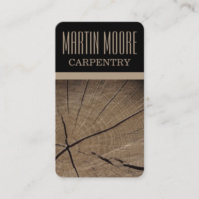 Carpentry wood work professional cover business card (Front)