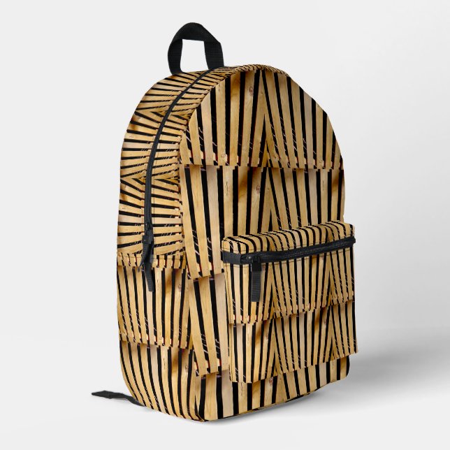 Carpentry: Wooden Fence Posts, Printed Backpack (Back Corner Left)