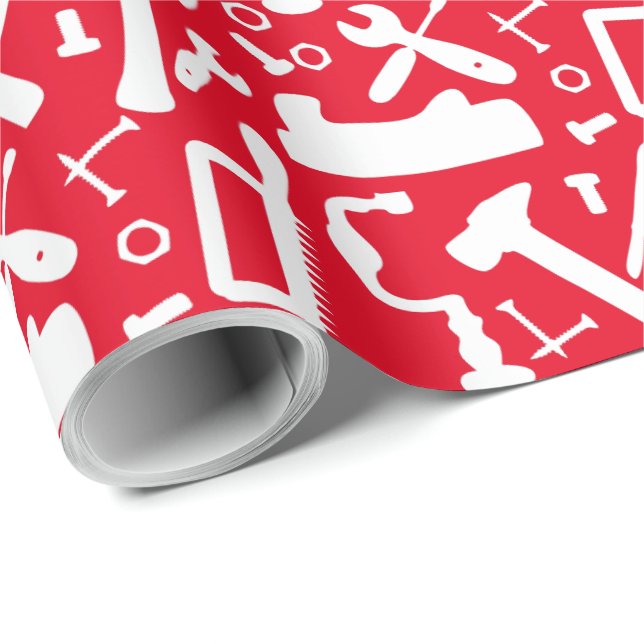 Carpentry Woodwork Tools Of The Trade Pattern Wrapping Paper (Roll Corner)