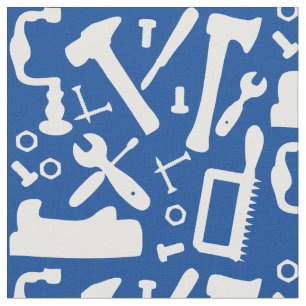 Carpentry Woodwork Tools Of The Trade Patterned Fabric