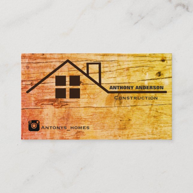 Carpentry woodworking and construction business ca business card (Front)