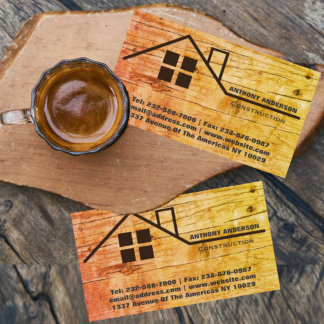 Carpentry woodworking and construction business card