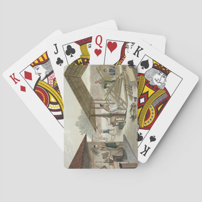 Carpentry Workshop in Kupang, Timor, plate 6 from Playing Cards (Back)