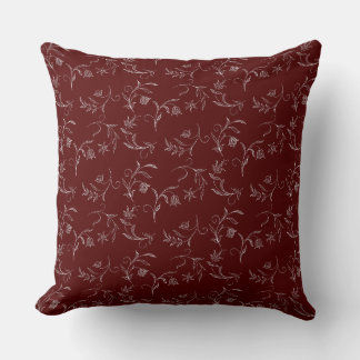 Carpet Bagger Red Vintage Floral Doodle Cushion
