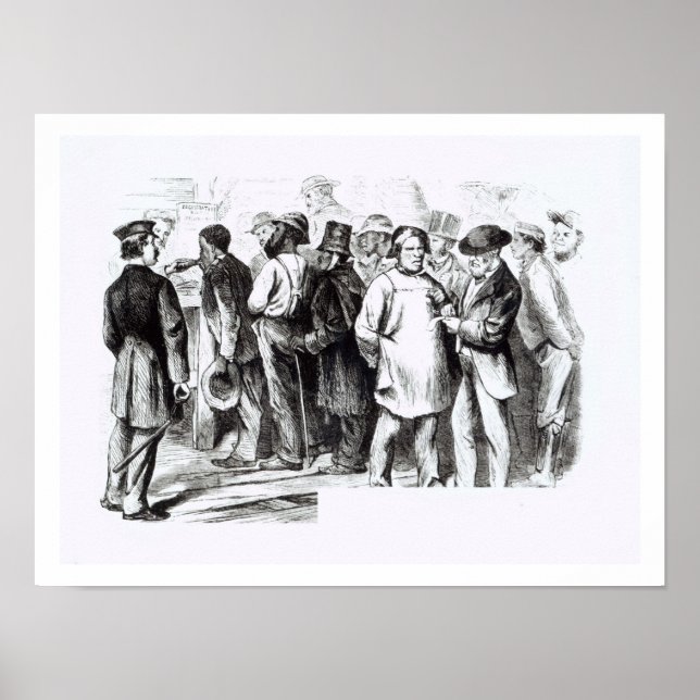 Carpet Baggers, late 1860s (engraving) (b/w photo) Poster (Front)