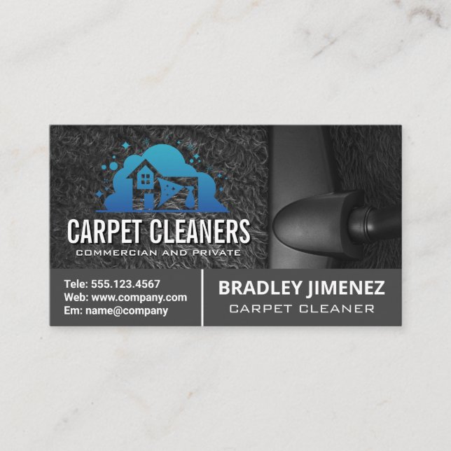 Carpet Cleaner | Vacuuming Machine | Home Business Card (Front)