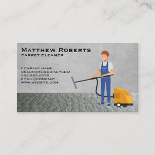 Carpet Cleaner Worker Carpeting Business Card