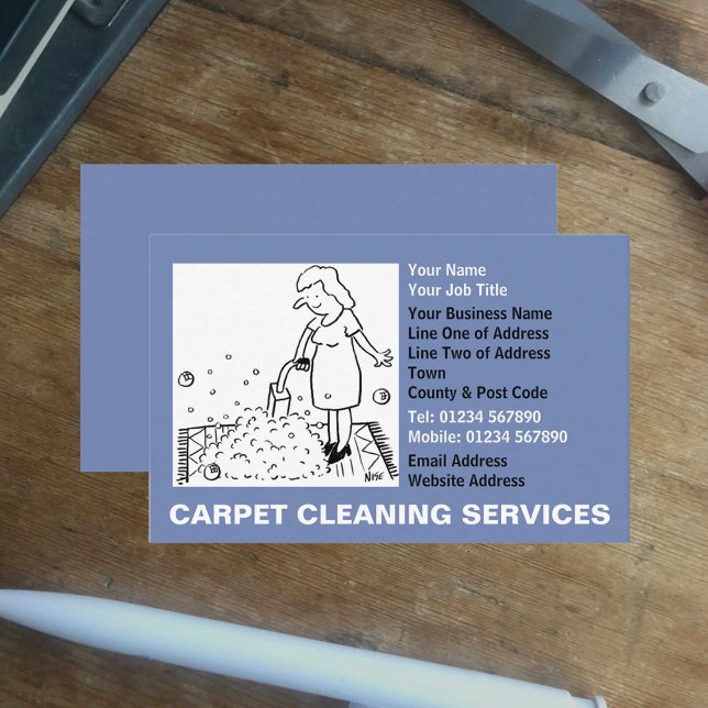 Carpet Cleaning Services Cartoon Business Card (Creator Uploaded)