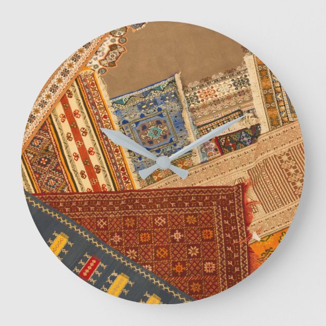 Carpet Collage Close Up Large Clock (Front)
