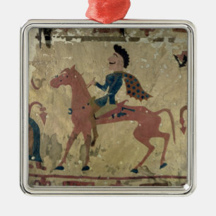 Carpet depicting a mounted warrior metal tree decoration