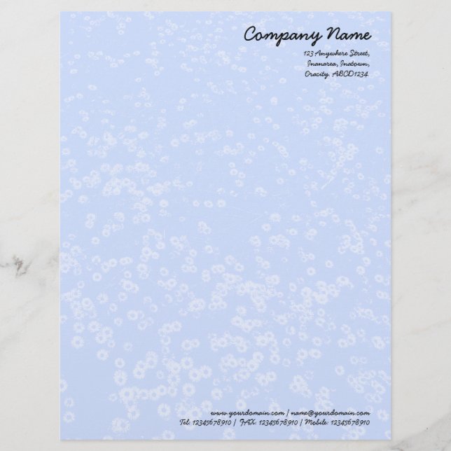 Carpet of Daisies - Blue Personalized Letterhead (Front)