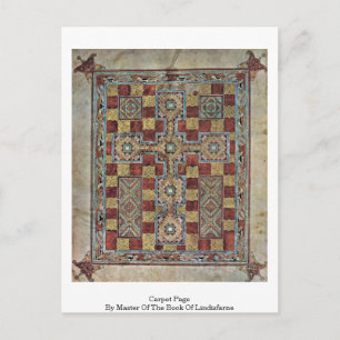 Carpet Page By Master Of The Book Of Lindisfarne Postcard
