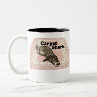 Carpet Shark Sable Ferret on Carpet Two-Tone Coffee Mug