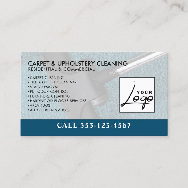 Carpet & Upholstery Professional Cleaning Service  Business Card (Front)