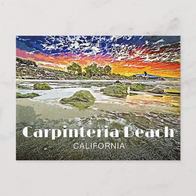 Carpinteria Beach Sunrise Postcard (Front)