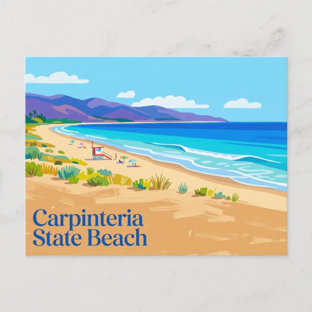 Carpinteria State Beach California Postcard (Front)