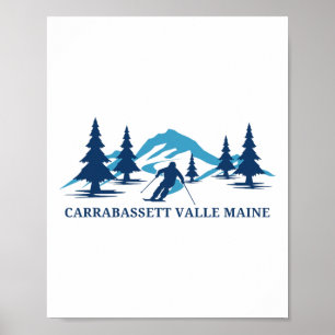 Carrabett Valley Maine Ski Resort Skiing Skier  Poster
