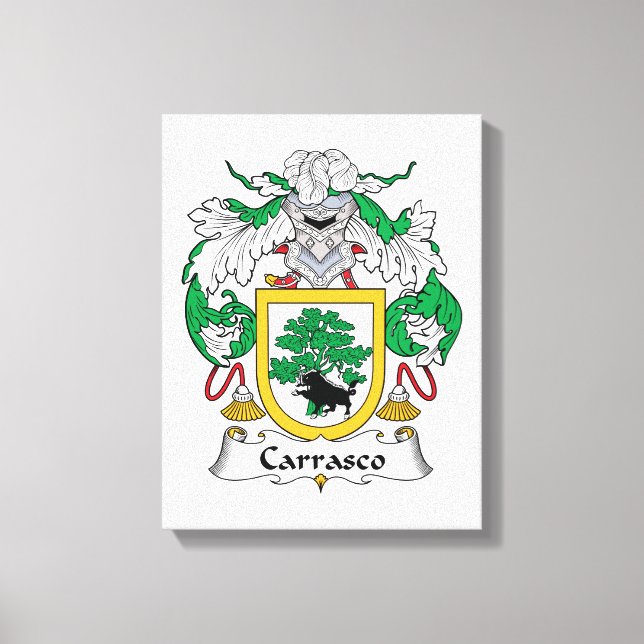 Carrasco Family Crest Canvas Print (Front)