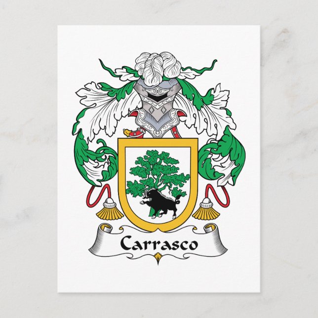 Carrasco Family Crest Postcard (Front)