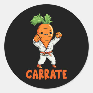 Carrate Cute Carrot Martial Arts Karate Vegetable Classic Round Sticker