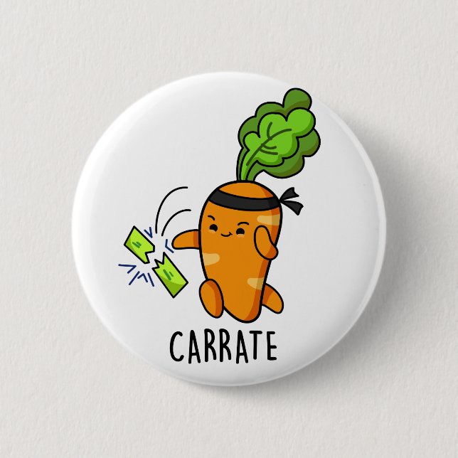 Carrate Funny Carrot Karate Pun  6 Cm Round Badge (Front)