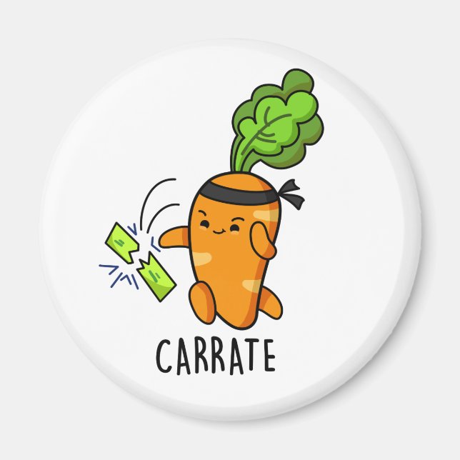 Carrate Funny Carrot Karate Pun  Magnet (Front)