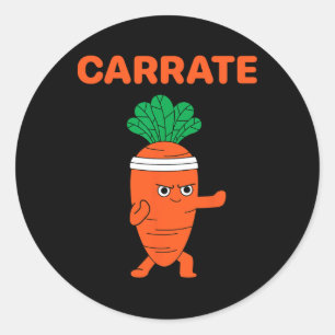 Carrate Karate Carrot Cute And Funny Training Pun Classic Round Sticker