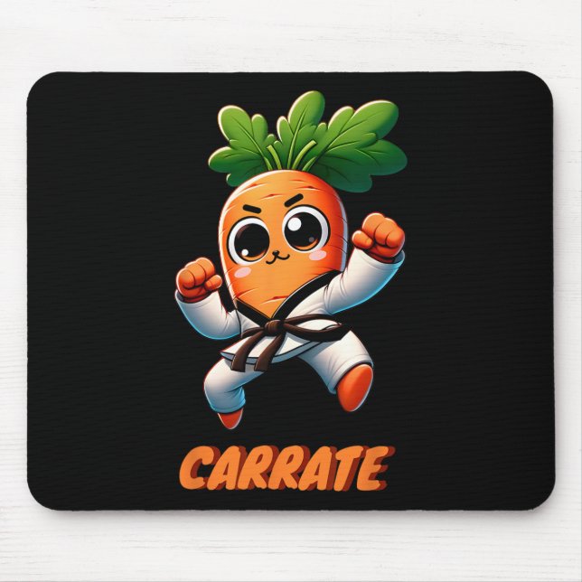 Carrate Karate Carrot Cute And Funny Training Pun  Mouse Pad (Front)