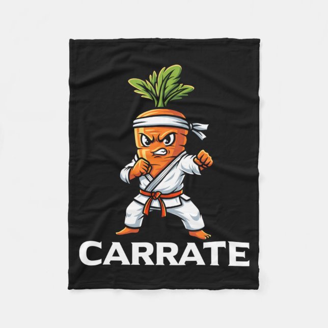 Carrate Karate Carrot Martial Arts Instructor Fleece Blanket (Front)