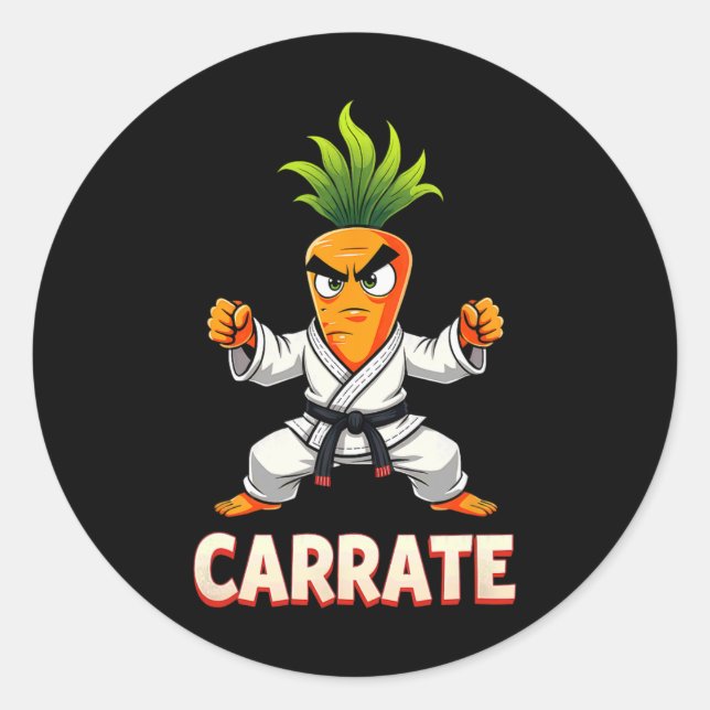 Carrate Karate Carrot Mma Students Trainer 1  Classic Round Sticker (Front)