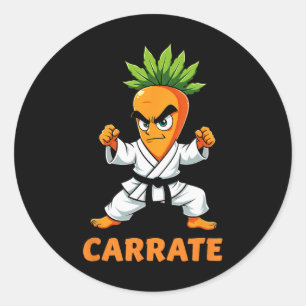 Carrate Karate Carrot Mma Students Trainer Classic Round Sticker