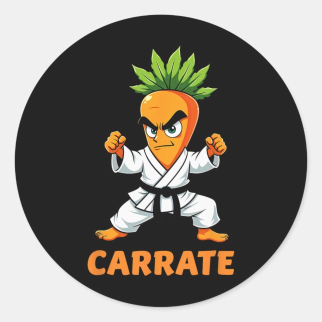 Carrate Karate Carrot Mma Students Trainer  Classic Round Sticker (Front)