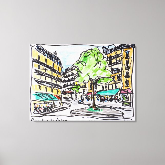 Carrefour de l'Odeon, Paris, France Canvas Print (Front)